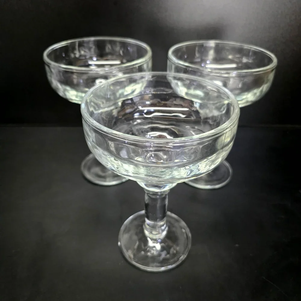 Cost Plus World Market Margarita Glasses Set of 3 Clear Glass Stemmed Barware